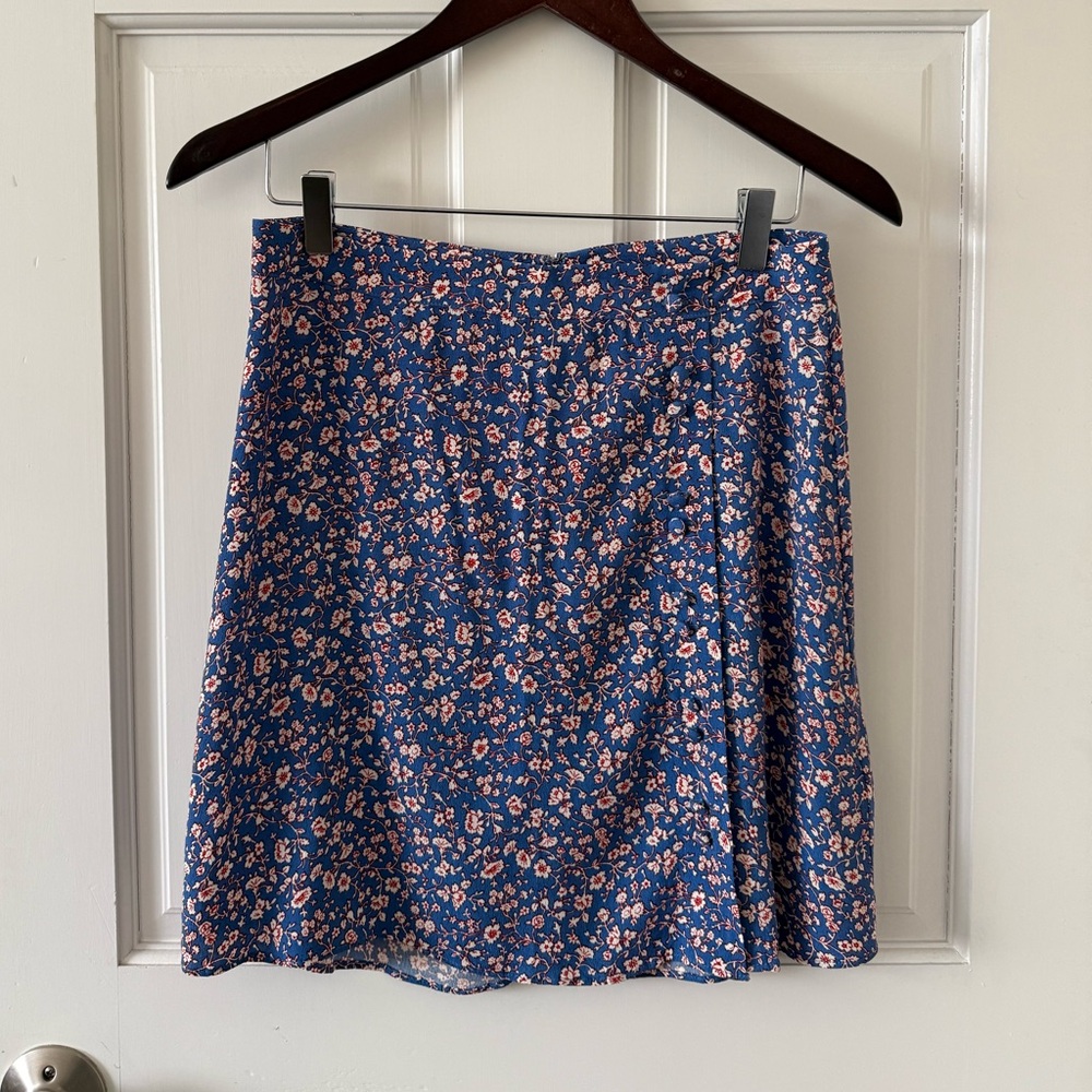Madewell Floral Blue Skirt